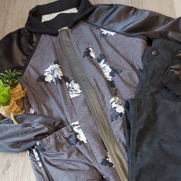 lululemon athletica Gray and Black Bomber Jacket - Picture 1 of 15